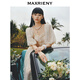 MAXRIENY精致復(fù)古宮廷感連衣裙浪漫仙美小白裙浪漫訂婚網(wǎng)紗裙 米白A21 L
