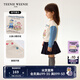 Teenie Weenie Kids小熊童裝24秋冬款男女寶寶撞色印花加絨衛(wèi)衣 粉色 100cm