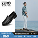 零度Zero皮鞋男正裝鞋新款黑色經(jīng)典職場商務(wù)皮鞋柔軟套腳皮鞋子男 黑色 40