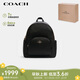 蔻馳（COACH）【品牌直供】女士COURT中號(hào)皮質(zhì)黑色雙肩包 七夕禮物 送女友