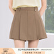 香影灰色學院風百褶裙褲女2025夏秋新款休閑高腰天才少女a(chǎn)字短褲 咖色 M 160/84A/95-110斤