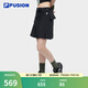 FILA FUSION斐樂潮牌梭織裙女夏季新款時尚休閑半身裙百褶裙 正黑色-BK M 165/66A