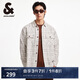 杰克·瓊斯（JACK&JONES） 春季寬松翻領(lǐng)格紋花呢時(shí)尚潮流百搭長(zhǎng)袖襯衫夾克男裝2251O3032