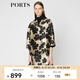 PORTS寶姿 女裝秋季新品雙排扣中長(zhǎng)風(fēng)衣外套LA9T035GFQ045 黑色混色 XS (2)