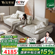 比里屋 可調(diào)節(jié)坐深帆船真皮沙發(fā)客廳超寬坐深直排沙發(fā)移動(dòng)靠背皮沙發(fā) 3.2*1.2m多人位丨三座三靠 耐磨納帕硅膠皮/接觸面-羽絨坐墊
