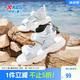 特步（XTEP）兒童女童夏日網(wǎng)面透氣涼鞋露趾沙灘鞋 云水藍(lán) 36