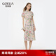 歌莉婭真絲旗袍夏2025新款桑蠶絲新中式盤扣優(yōu)雅連衣裙1E3L4K1Y0 2DD粉彩繁花印花 S