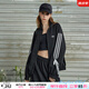 UNIFREE【秋裝新品】UNIFREE黑色美式三條杠女外套蕾絲拼接復(fù)古寬松夾克 黑色外套 M