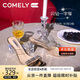 康莉（COMELY）方頭拖鞋女夏時尚水鉆透明高跟精致仙女風(fēng)高級感 香檳/透明色 36 