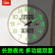 康巴絲（Compas）夜光掛鐘客廳日歷溫濕度時鐘石英鐘表掛墻 1537-2 輕奢金 30.5cm