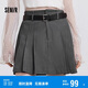 森馬（Semir）半身裙女腰帶西裝百褶裙顯瘦2025春季女團(tuán)風(fēng)遮胯短裙109125120001