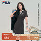 FILA 楊冪同款連衣裙|斐樂(lè)官方女裝2025夏季新款時(shí)尚涼感針織連衣裙 星艦灰-GY M 165/84A/M