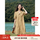 茵曼（INMAN）2025夏女新款田園娃娃裙切爾西領(lǐng)泡泡袖A字連衣裙 深褐色 -18525990 M