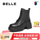 百麗（Belle）七夕禮物厚底增高馬丁靴女商場款真皮戶外短靴3N140DD4預售 黑色-單里 36 (230mm)