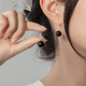 沐歡莼天然黑曜石耳環(huán)女s925銀耳鉤防過(guò)敏高級耳墜圓珠黑色氣質(zhì)款耳飾 10mm