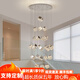 頓家魔方樓梯吊燈2025新款loft復(fù)式樓旋轉(zhuǎn)樓梯輕奢別墅客廳水晶大吊燈 梯形款-28頭底盤80CM高3米 三色+帶遙控智能調(diào)光