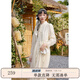 紫涵（ZIHAN）紫涵肌理感提花襯衫連衣裙女秋季輕國風(fēng)長袖中長款網(wǎng)紗裙 皦玉白 S