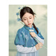 MiniPeace太平鳥(niǎo)童裝秋新女童連衣裙F2FAE3E13 牛仔藍(lán)色 140cm