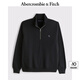 ABERCROMBIE & FITCH男裝25春季經(jīng)典小麋鹿毛圈布美式復(fù)古半拉鏈長袖衛(wèi)衣KI122-5252 黑色 S (175/92A)