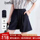 百圖betu女裝2025夏季新款牛仔褲高腰舒適棉感短褲百搭褲子女2504T72 深牛仔藍(lán) L