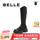 百麗（Belle）七夕禮物V口長(zhǎng)筒彈力靴女商場(chǎng)同款增高時(shí)尚靴B9U1DDG4 黑色 37 (235mm)