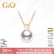 GiO珠寶 Akoya海水珍珠項鏈18K金吊墜生日禮物送女友 7.5-8mm18K金吊墜+925銀鏈