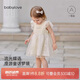 babylove女寶寶連衣裙夏季裙子蝴蝶刺繡紗裙外出甜美蓬蓬裙飛袖公主裙