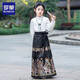 羅蒙女童馬面裙新中式漢服套裝兒童春夏中國風(fēng)新款唐裝演出服 黑色150