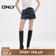 ONLY2025春季新款國風盤扣高腰開叉裙褲牛仔短褲女|125143003 J39 藍黑 M