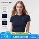 LACOSTE法國鱷魚女裝純色簡約休閑直筒修身圓領(lǐng)短袖T恤|TF7218 166/藏青色 L 40 /170