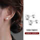 戚小米s999純銀可愛(ài)KT貓咪耳釘女螺絲擰扣養耳洞學(xué)生耳環(huán)防堵針耳骨耳飾 KT貓耳釘一對-直針【S999足銀】