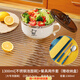 千可不銹鋼泡面碗學(xué)生方便面碗泡面神器帶蓋碗宿舍用食堂打飯碗筷套裝 奶油白-1300ml