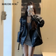 RHUDE FOG品牌女裝美式復(fù)古皮衣外套女2025春秋新款設(shè)計(jì)感甜酷風(fēng)時(shí)尚高級(jí)感 黑色 M
