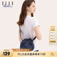 ELLE ACTIVE精致提花小巧斜挎包女潮流小眾休閑逛街斜挎包水桶包 牛仔藍(lán)