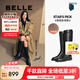 百麗（Belle）七夕禮物周雨彤秦嵐同款雙子星騎士女商場款長靴B9V1DDG4預售 經(jīng)典版-黑色（絨里） 39
