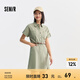 森馬（Semir）連衣裙女氣質(zhì)工裝裙子夏天女裝24夏純棉polo領(lǐng)短裙 土灰綠40901 M