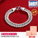胖東來(lái)品質(zhì)999純銀古巴鏈項(xiàng)鏈男士潮男款990足銀鏈子男生銀飾輕奢 手鏈-10mm(21cm)送證書 注意測(cè)量