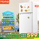 奧馬（Homa）125升雙門(mén)省電小冰箱 小型電冰箱家用 出租房宿舍冷藏冷凍兩用 雙開(kāi)門(mén)兩門(mén)二門(mén) 白色 BCD-125H