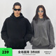 CHINISM黑水系列 CH500g重磅水洗做舊針織連帽衛(wèi)衣男裝情侶帽衫上衣 黑色 XL （建議體重 80-90kg）