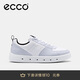 愛(ài)步（ECCO）圓頭潮流拼色厚底休閑板鞋男 街頭720系列520814 水泥灰/白色42