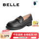 百麗（Belle）簡約上班樂福鞋女通勤平跟百搭單鞋B1983CM4 黑色 37 (235mm)