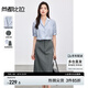 尚都比拉夏季氣質(zhì)通勤風(fēng)女裝套裝短袖雪紡襯衫配A字半身裙顯瘦藏肉兩件套