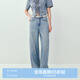 樂(lè)町棉感天絲經(jīng)典復(fù)古牛仔長(zhǎng)褲新款直筒褲休閑百搭褲子 淺牛仔藍(lán)（現(xiàn)貨） M