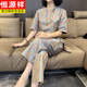 恒源祥女裝2025夏季新款時(shí)尚氣質(zhì)端莊寬松圓領(lǐng)國風(fēng)上衣松緊腰褲子套裝女 粉藍(lán)色 XL 【建議125-135斤】
