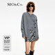 MO&Co.春秋重工愛心釘鉆V領(lǐng)毛衣開衫外套 中花灰色 S 160
