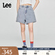 Lee25新品舒適喇叭經(jīng)典五袋款設(shè)計(jì)淺藍(lán)色女牛仔短褲顯瘦潮A08075 淺藍(lán)色 27