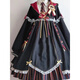 薇戀夢(mèng)嵐魔法少女lolita小女巫煉金黑暗系洛麗塔連衣裙 套裝op洋裝 黑色op(不含帽子) S 7090斤