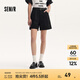 森馬（Semir）休閑褲女A字百搭基礎(chǔ)氣質(zhì)通勤夏季簡(jiǎn)約時(shí)尚腰帶寬松短褲ins潮 黑色90001 27