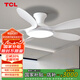 TCL全光譜護(hù)眼風(fēng)扇燈客廳吊扇燈餐廳燈風(fēng)扇一體電風(fēng)扇吊燈 吸頂白色-56寸五葉-變頻-遙控