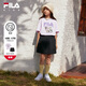 FILA【套裝】斐樂兒童竹林小伙伴短T短裙2025夏季新款女童兩件套 靚麗紫-PPU 165